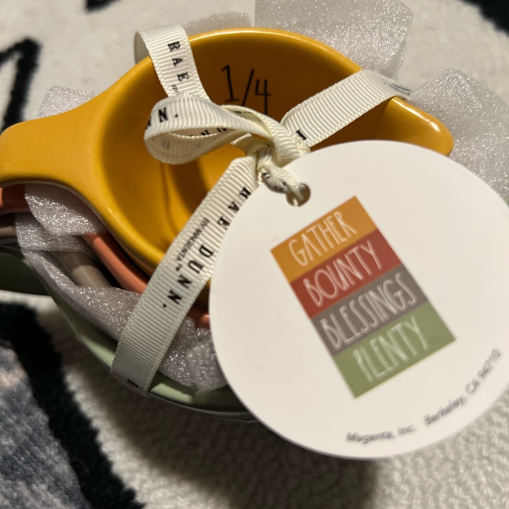 NWT Rae Dunn Thanksgiving ceramic measuring cup set